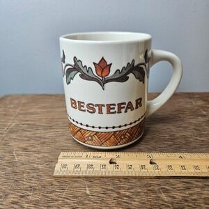 Bergquist Imports Bestefar Grandfather Mug Scandinavian Folk Art Ceramic Japan